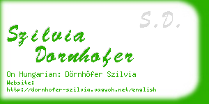 szilvia dornhofer business card