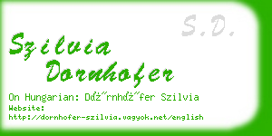 szilvia dornhofer business card